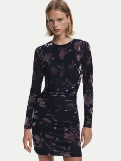 Desigual Sukienka koktajlowa Medora 25WWVK27 Czarny Slim Fit
