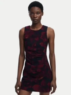 Desigual Sukienka koktajlowa Petofrunce 25WWVW20 Bordowy Slim Fit