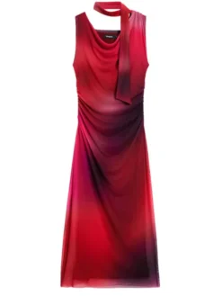 Desigual Sukienka koktajlowa Maine 26SWVK19 Czerwony Slim Fit