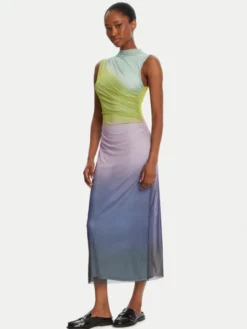 Desigual Sukienka koktajlowa Lola 25WWVK18 Kolorowy Slim Fit