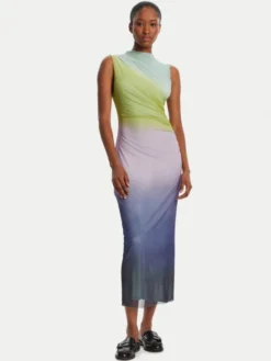 Desigual Sukienka koktajlowa Lola 25WWVK18 Kolorowy Slim Fit