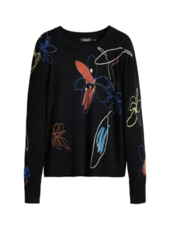 Desigual Sweter Arty 25WWJF33 Czarny Regular Fit