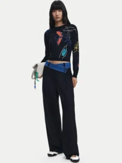 Desigual Sweter Arty 25WWJF33 Czarny Regular Fit
