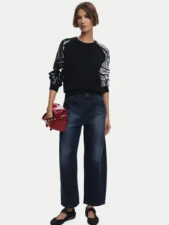 Desigual Sweter Kodiak 25WWJF28 Czarny Regular Fit
