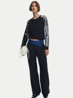 Desigual Sweter Kodiak 25WWJF28 Czarny Regular Fit