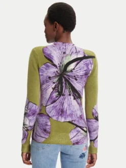 Desigual Sweter Orquidea Lacroix 25WWJF42 Zielony Regular Fit