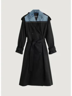 Desigual Trencz CHAQ_HYBRIDTRENCH Czarny Classic Fit