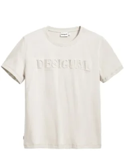 Desigual T-Shirt Brandy 25SWTK17 Écru Regular Fit