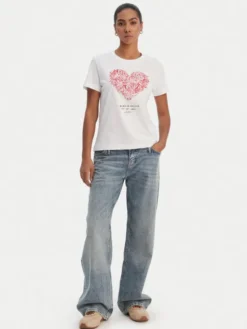 Desigual T-Shirt 26SWTK06 Biały Regular Fit