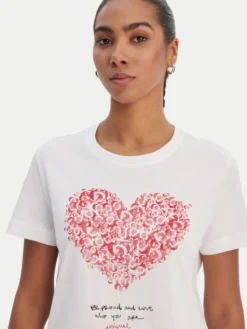 Desigual T-Shirt 26SWTK06 Biały Regular Fit