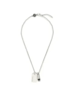 Diesel Naszyjnik Brave Armor Double Pendant DX1156040 Srebrny
