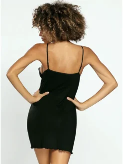 DKaren Lingerie Halka Flawia Czarny Slim Fit