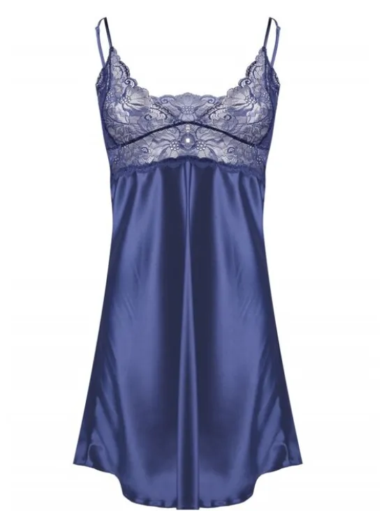 DKaren Lingerie Halka Wendy Granatowy Classic Fit