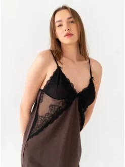 DKaren Lingerie Halka Zuwena2 Brązowy Classic Fit