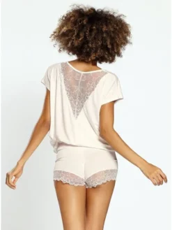 DKaren Lingerie Komplet bielizny Tamara Beżowy Classic Fit