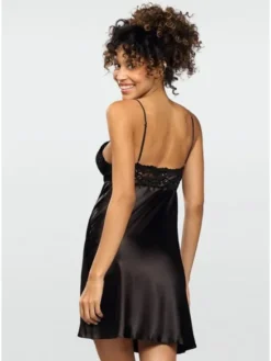 DKaren Lingerie Koszula nocna Jane Czarny Classic Fit