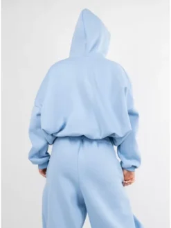 DKaren Sport Bluza B27 Błękitny Classic Fit