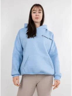 DKaren Sport Bluza Eq 001 Błękitny Classic Fit
