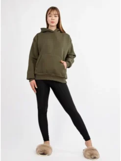 DKaren Sport Komplet bluza i spodnie materiałowe DK-K-B10 Khaki Classic Fit