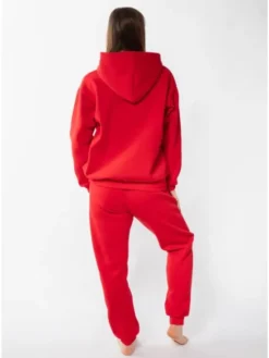 DKaren Sport Komplet bluza i spodnie materiałowe Randi Czerwony Classic Fit
