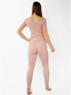 DKaren Sport Komplet bluzka i spodnie Bayo Różowy Slim Fit