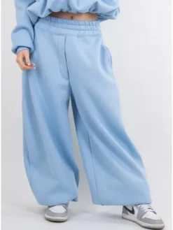 DKaren Sport Spodnie dresowe B27 Niebieski jasny Classic Fit