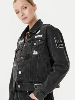 DKNY Kurtka jeansowa P5GCYC72 Szary Regular Fit