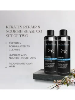 dr. Eve Ryouth Szampon Keratin Repair & Nourish 300 ml x 2 Zestaw do pielęgnacji włosów