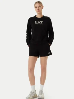 EA7 Emporio Armani Komplet bluza i szorty sportowe 7W000974 AF13135 UC001 Czarny Regular Fit