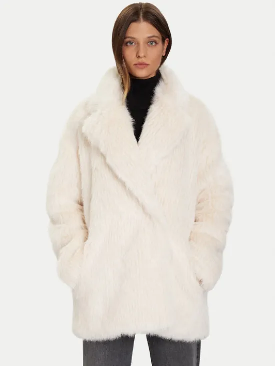 Eleh Futro Bianco Panna EFW250385 Écru Regular Fit