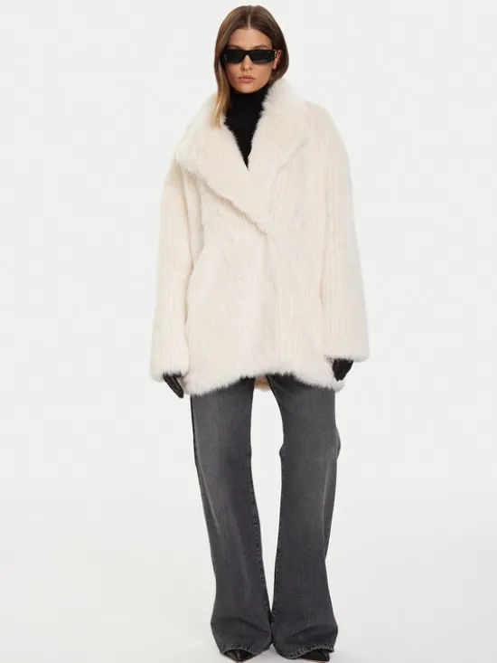 Eleh Futro Bianco Panna EFW250385 Écru Regular Fit