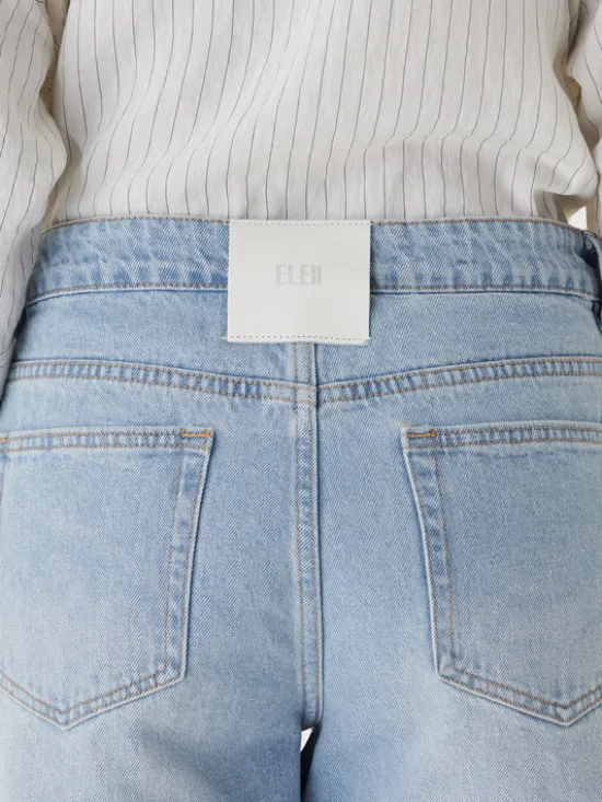 Eleh Szorty jeansowe EL123 Niebieski Regular Fit