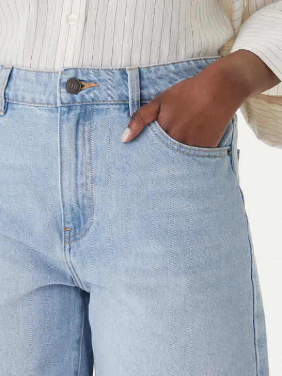 Eleh Szorty jeansowe EL123 Niebieski Regular Fit