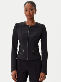 Elisabetta Franchi Marynarka GI-173-56E2-V680 Czarny Regular Fit