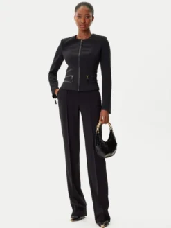 Elisabetta Franchi Marynarka GI-173-56E2-V680 Czarny Regular Fit