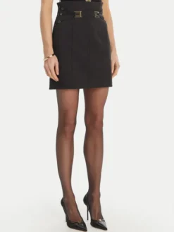Elisabetta Franchi Spódnica mini GO-167-61E2-V320 Czarny Regular Fit