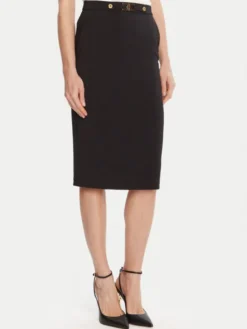 Elisabetta Franchi Spódnica ołówkowa GO-137-56E2-V320 Czarny Regular Fit