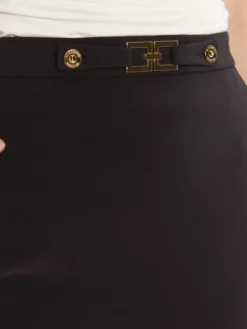 Elisabetta Franchi Spódnica ołówkowa GO-137-56E2-V320 Czarny Regular Fit