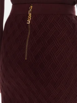 Elisabetta Franchi Spódnica ołówkowa GK-20B-56E2-V390 Bordowy Slim Fit