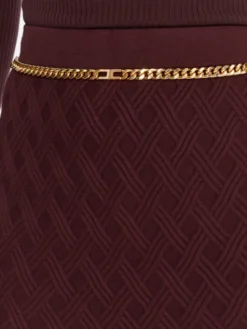 Elisabetta Franchi Spódnica ołówkowa GK-20B-56E2-V390 Bordowy Slim Fit