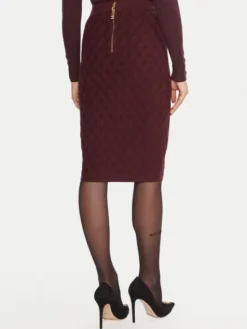 Elisabetta Franchi Spódnica ołówkowa GK-20B-56E2-V390 Bordowy Slim Fit