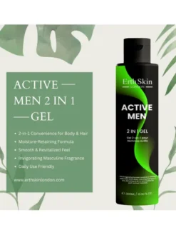 Erthskin London ACTIVE MEN 2 W 1 ŻEL 300ML Żel pod prysznic