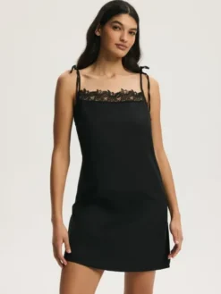 Esotiq Koszula nocna 45222 Czarny Regular Fit