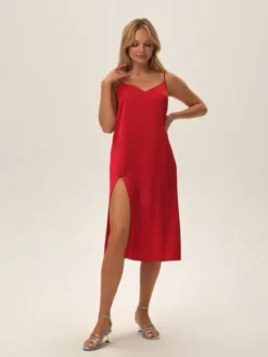 Esotiq Koszula nocna 42089 Czerwony Regular Fit
