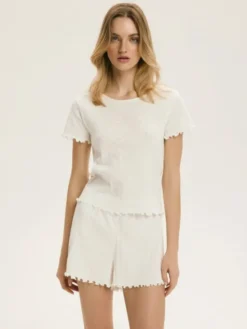 Esotiq Piżama 44672 Biały Regular Fit