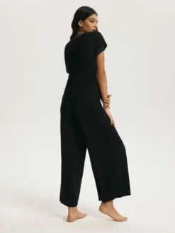 Esotiq Piżama 44928 Czarny Regular Fit