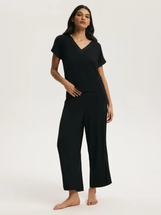 Esotiq Piżama 44928 Czarny Regular Fit