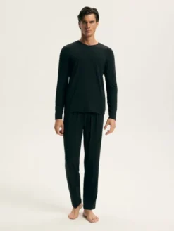 Esotiq Piżama 44400 Czarny Regular Fit