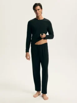 Esotiq Piżama 44400 Czarny Regular Fit