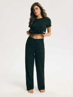 Esotiq Piżama 45651 Czarny Regular Fit